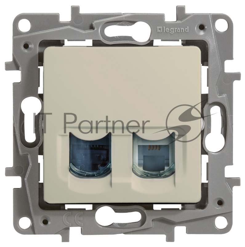 Розетка компьютерная RJ11+RJ45 к. 5 UTP, сл. кость ETIKA Розетка RJ11+RJ45 к. 5 UTP, сл. кость