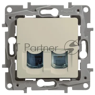 Розетка компьютерная RJ11+RJ45 к. 5 UTP, сл. кость ETIKA Розетка RJ11+RJ45 к. 5 UTP, сл. кость