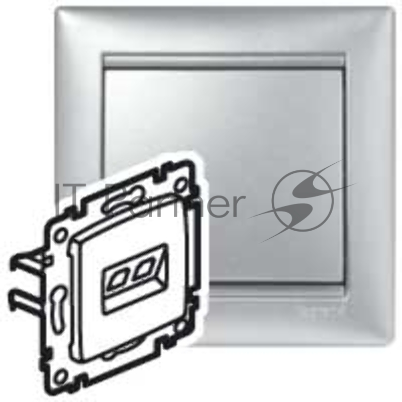 Электроустановочные изделия Legrand Legrand 770231 Розетка RJ45 Valena 2 выхода Кат.5e UTP (алюминий) 