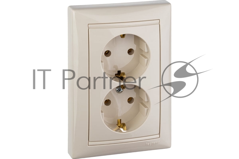 Legrand Legrand 774370 Розетка двойная (моноблок) Valena с заземлением (слоновая кость)