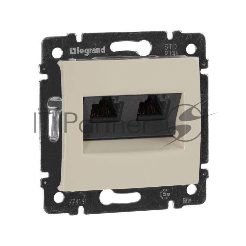 Розетка Valena розетка 2*RJ45 кат.5e, сл. кость