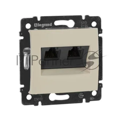 Розетка Valena розетка 2*RJ45 кат.5e, сл. кость