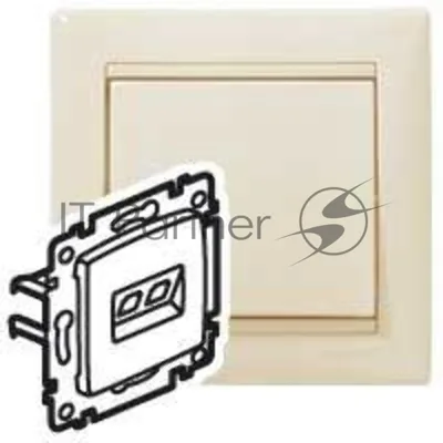 Розетка компьютерная Legrand 774130 RJ45 Valena 1 выход Кат.5e UTP (слоновая кость) монтаж на захватах