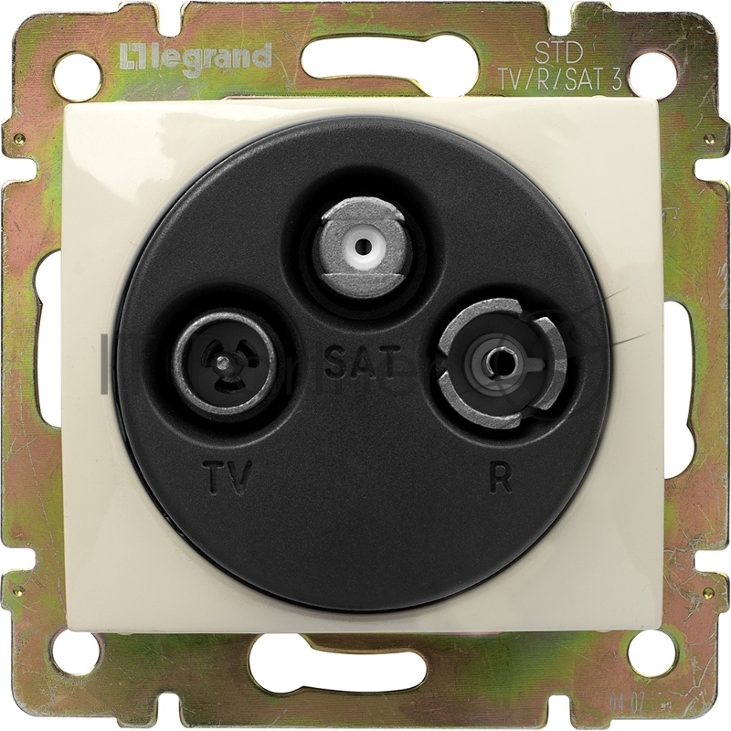 Розетка телевизионная Legrand 774335 TV-RD-SAT Valena звезда 1,5Дб 2400МГц (слоновая кость)
