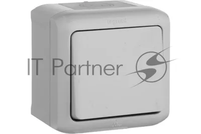 Выключатель одноклавишный Quteo IP44 (Серый) Legrand 782330