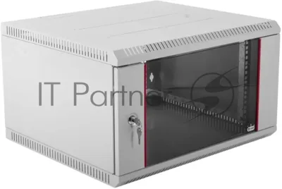 Шкаф настенный ЦМО ШРН-Э-6.350 6U 600x350 мм пер. дв. стекл несъемные бок. пан. серый