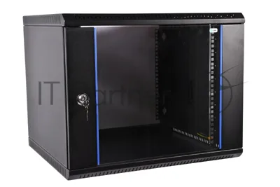 Шкаф телеком. настенный разборный 15U (600х350) дверь стекло, черный (ШРН-Э-15.350-9005)
