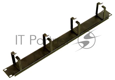 Кабельный органайзер без окон 19" 1U, 4 кольца, черный (ГКО-4.62-9005)