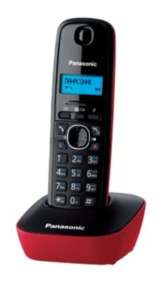 Телефон беспроводной (DECT) Panasonic KX-TG1611RUR (красный) АОН, Caller ID,12 мелодий звонка,подсветка дисплея,поиск трубки