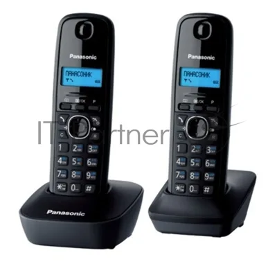 Телефон беспроводной (DECT) Panasonic KX-TG1612RUH (серый) Доп трубка в комплекте,АОН, Caller ID,12 мелодий звонка,поиск трубки