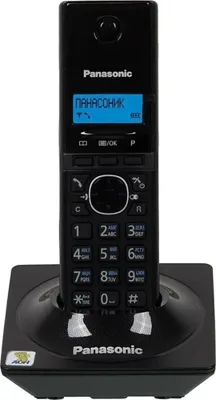 Телефон беспроводной (DECT) Panasonic KX-TG1711RUB черный АОН, Caller ID,12 мелодий звонка,подсветка дисплея,поиск трубки