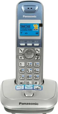 Телефон беспроводной (DECT) Panasonic KX-TG2511RUS (серебристый) АОН, Caller ID,спикерфон на трубке,переход в Эко режим одним нажатием