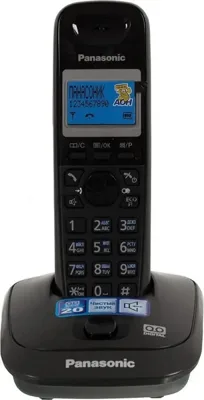 Телефон беспроводной (DECT) Panasonic KX-TG2521RUT (титан) АОН, Caller ID,спикерфон,голосовой АОН,полифония,цифровой автоответчик