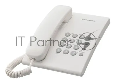 Телефон проводной Panasonic KX-TS2350RUW белый повтор номера, регул-ка громкости, кр.на стену