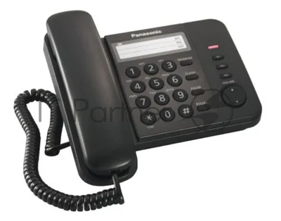 Телефон проводной Panasonic KX-TS2352RUB черный индикатор вызова,порт для доп. телеф. оборуд.,4 уровня громкости звонка