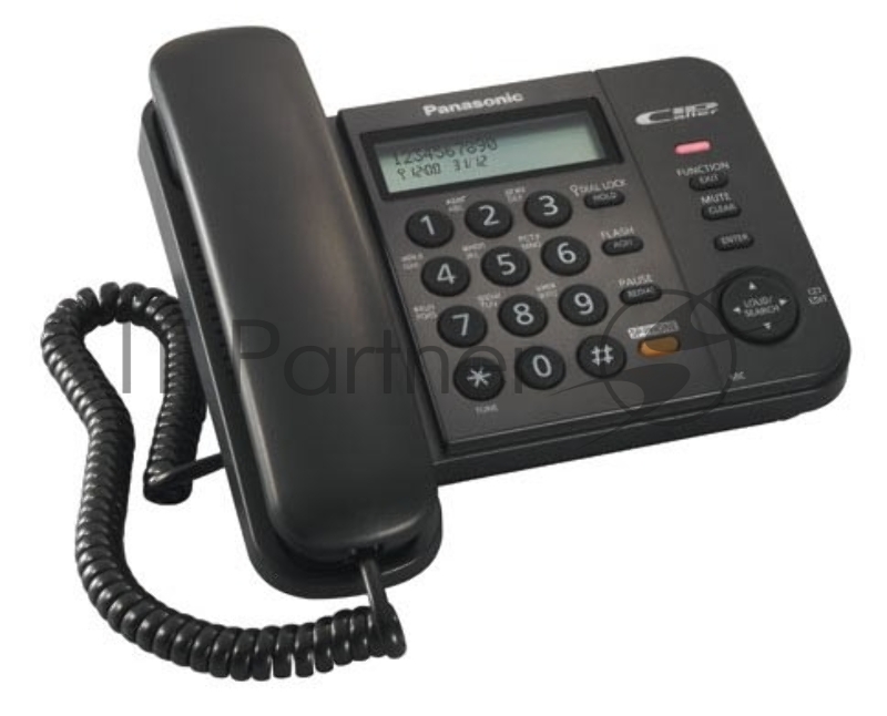 Телефон проводной Panasonic KX-TS2358RUB черный АОН,Caller ID,ЖКД,блокировка набора,выключение микрофона,кнопка "пауза"