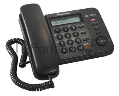 Телефон проводной Panasonic KX-TS2358RUB черный АОН,Caller ID,ЖКД,блокировка набора,выключение микрофона,кнопка "пауза"