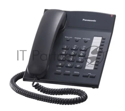 Телефон проводной Panasonic KX-TS2382RUB черный индикатор вызова,повторный набор последнего номера,4 уровня громкости звонка