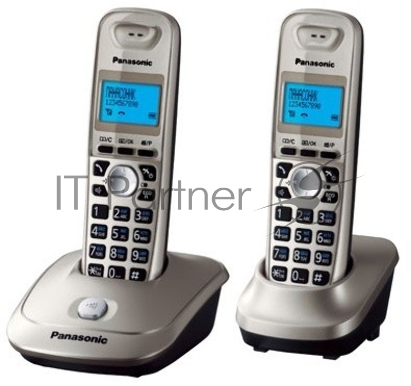 Телефон беспроводной (DECT) Panasonic KX-TG2512RUN (платиновый) Доп трубка в комплекте,АОН, Caller ID,спикерфон на трубке,полифония