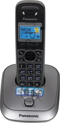Телефон беспроводной (DECT) Panasonic KX-TG2511RUM (металик) АОН, Caller ID,спикерфон на трубке,переход в Эко режим одним нажатием