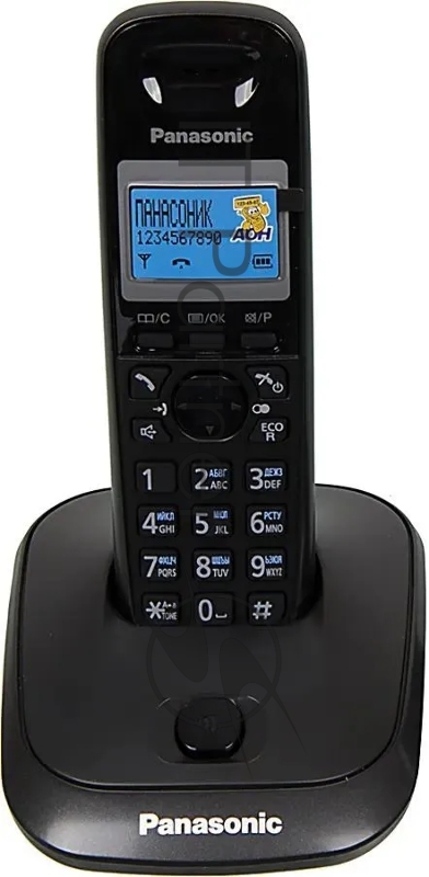 Телефон беспроводной (DECT) Panasonic KX-TG2511RUT (титан) АОН, Caller ID,спикерфон на трубке,переход в Эко режим одним нажатием