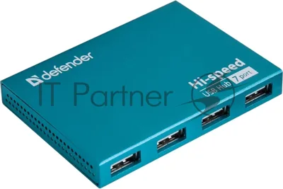 USB-концентраторы Defender Septima Slim, USB 2.0, USB 7 портов, блок питания/USB