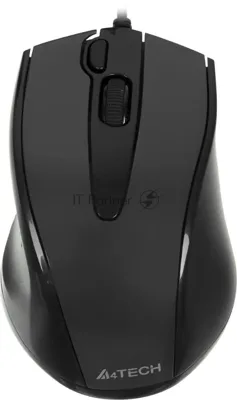 Мышь проводная A4Tech N-500F серый глянец/черный, 1200 dpi, USB, кнопки - 4