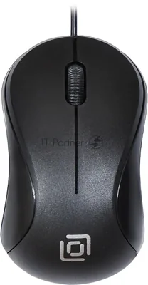 Мышь проводная Oklick 115S черный, 1200 dpi, USB, кнопки - 3