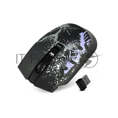 Мышь беспроводная Crown CMM-930W черный, 1600 dpi, радиоканал, USB, кнопки - 4