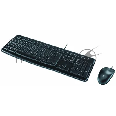 Комплект клавиатура+мышь Logitech MK120 проводной, USB, 1000 DPI, чёрный(заводская гравировка)
