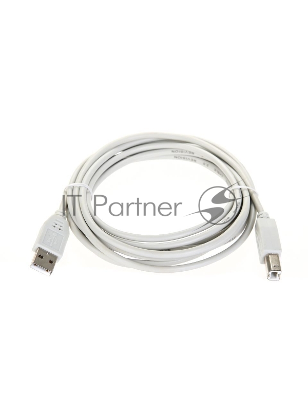 Кабель AM/BM USB2.0 3м Telecom USB 2.0 A-->B 3.0m, белый/серый, TC6900-3.0M