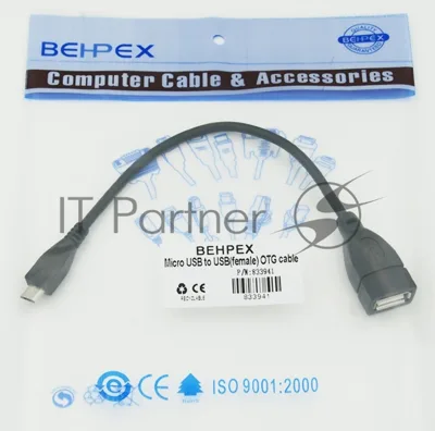 Кабель USB Behpex OTG USB(f)/MicroUSB (0.2м)