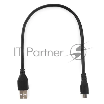 Кабель USB 2.0 Pro Gembird/Cablexpert AM/microBM 5P, 0.3м, экран, черный, пакет