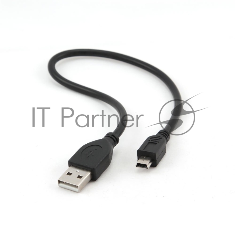 Кабель Gembird USB 2.0 PRO для соед. 0,3м AM/miniBM позол.конт., черный