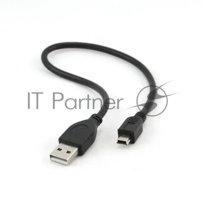 Кабель Gembird USB 2.0 PRO для соед. 0,3м AM/miniBM позол.конт., черный