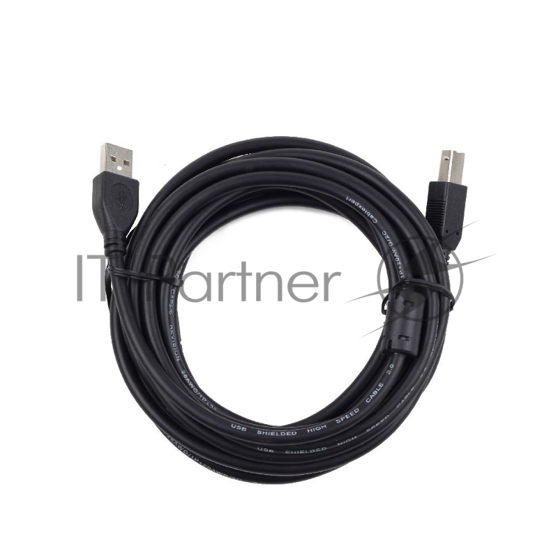 Кабель Gembird/Cablexpert USB 2.0 Pro AM/BM, 3м, экран, 2феррит.кольца, черный, пакет