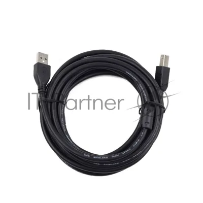 Кабель Gembird/Cablexpert USB 2.0 Pro AM/BM, 3м, экран, 2феррит.кольца, черный, пакет
