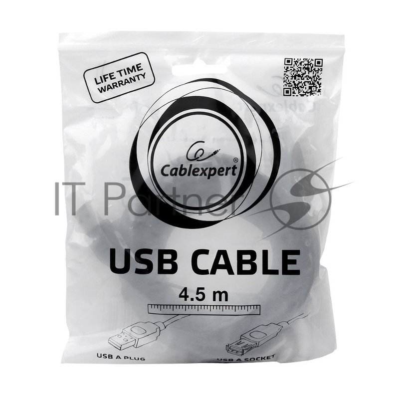 Кабель Gembird PRO USB 2.0 удлинительный 4.5м AM/AF позол. контакты, пакет