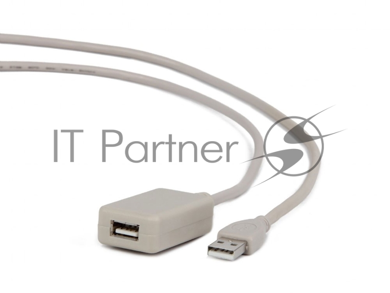 Кабель Gembird USB 2.0 удлинительный, активный 4.8м AM/AF, черный