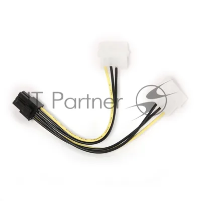 Кабель Gembird Разветвитель питания, 2xMolex->PCI-E 6pin, для подкл. в/к к б/п