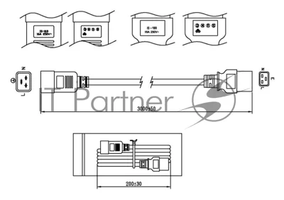 Кабель Hyperline PWC-IEC19-IEC20-1.8-BKКабель питания IEC 320 C19 - IEC 320 C20 (3x1.5), 1.8 м