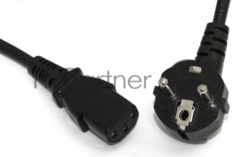 Кабель питания компьютера Hyperline PWC-IEC13-SHM-3.0-BK (Shucko+C13) (3x1.0), 3 м