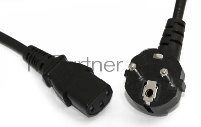 Кабель питания компьютера Hyperline PWC-IEC13-SHM-3.0-BK (Shucko+C13) (3x1.0), 3 м