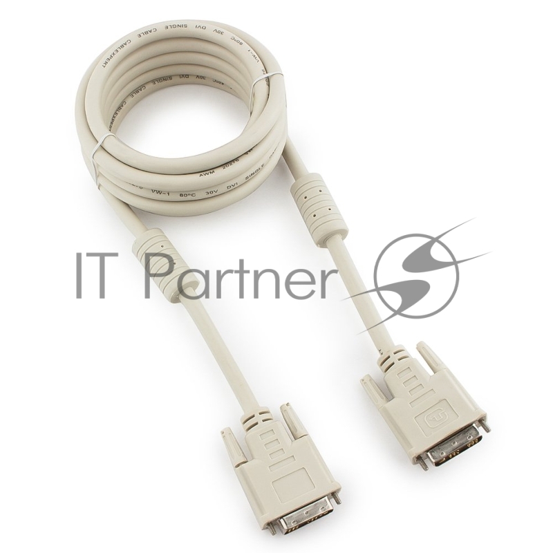 Кабель DVI-D single link Gembird, 3м, 19M/19M экран, феррит.кольца, пакет