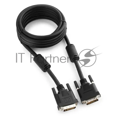 Кабель DVI-D dual link Gembird/Cablexpert, 25M/25M, 3.0м, черный, экран, феррит.кольца, пакет