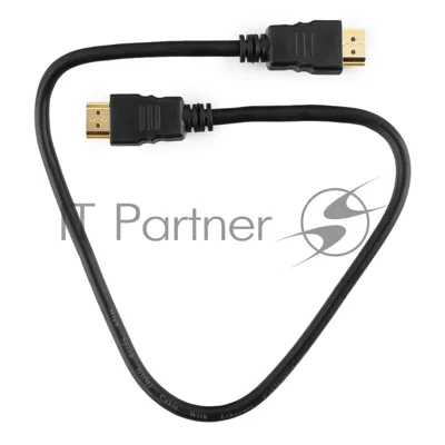 Кабель Cablexpert HDMI CC-HDMI4-0.5M, 19M/19M, v2.0, медь, позол.разъемы, экран, 0.5м, черный, пак