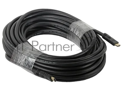 Кабель Cablexpert HDMI CC-HDMI4-20M, 19M/19M, v2.0, медь, позол.разъемы, экран, 20м, черный, пакет