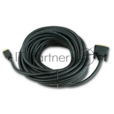 Кабель HDMI-DVI Cablexpert CC-HDMI-DVI-7.5MC, 19M/19M, single link, медь, позол.разъемы, экран, 7.5м, черный, пакет