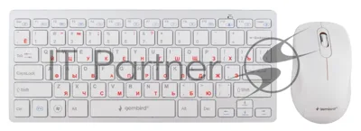 Комплект клавиатура+мышь Gembird KBS-7001-RU беспроводной, USB, 1600 DPI, белый