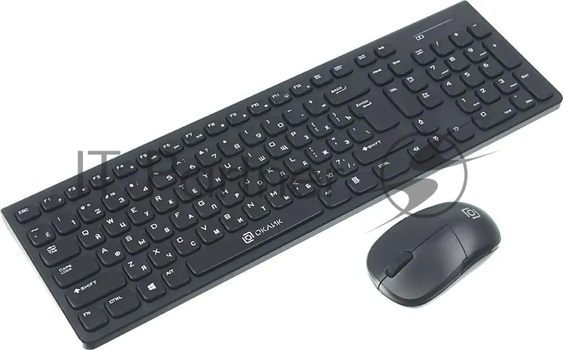 Комплект клавиатура+мышь Oklick 220M беспроводной, USB, 1000 DPI, чёрный